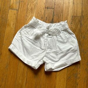 White Paper Bag Waist Shorts